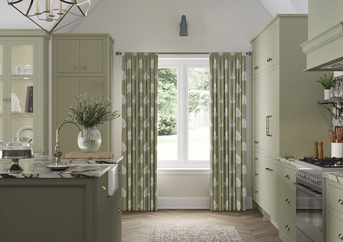 William Morris Marigold Tree Embroidery, Nettle - Made to Measure Curtains - Image 3